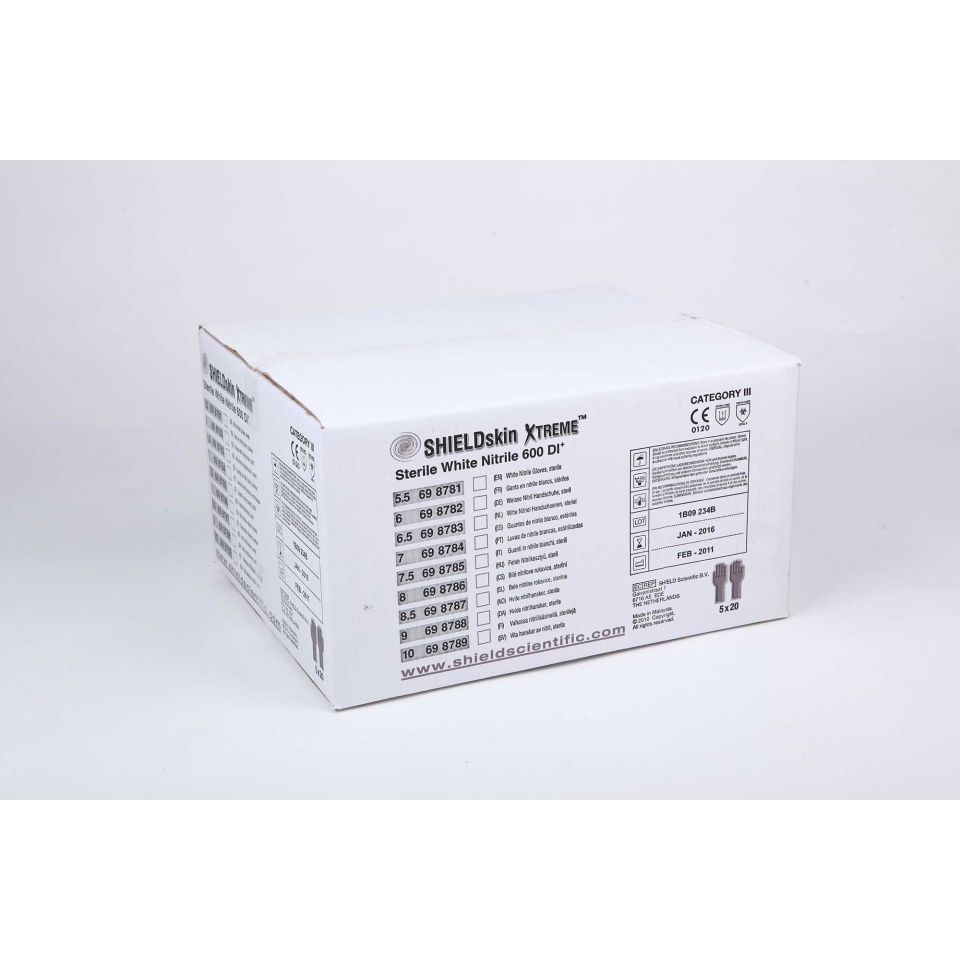 SHIELDskin Xtreme Sterile White Nitrile 600 DI+ - 698786 von Shield Scientific